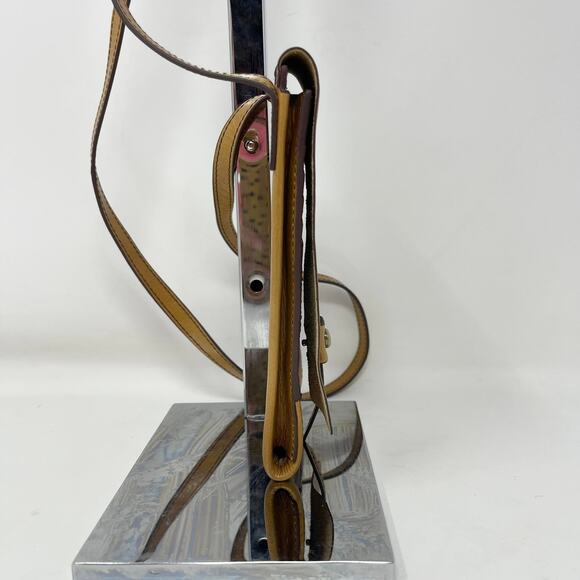 Hobo Token Crossbody Tan Glazed Leather Smartphone Card Holder Small Minimalist - Picture 8 of 11